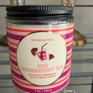 Bath & Body Works Iced Dragonfruit Tea Single Wick Candle Jar NWT